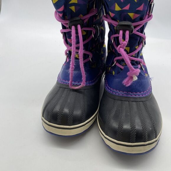 Sorel Yoot Pink Purple geometric Insulated Waterproof Duck Snow Boots Size 5‎ - Picture 9 of 10